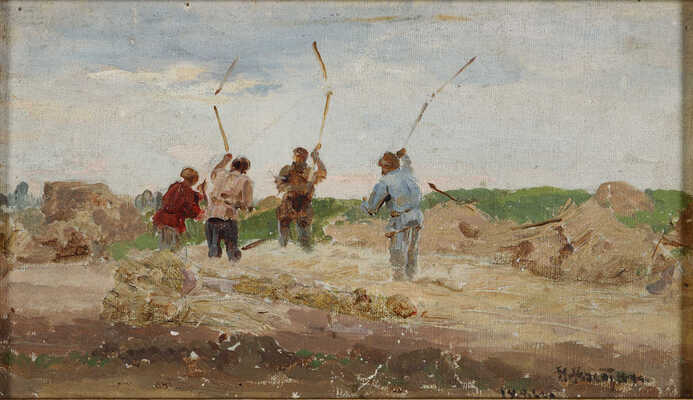 Касаткин Николай Алексеевич. Молотьба